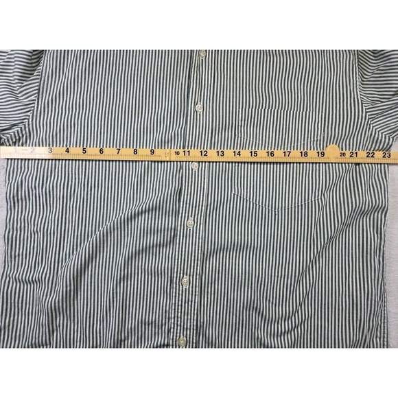 Duck Head Mens Large Green White Stripe Button Down Shirt Cotton Preppy Casual - Picture 7 of 9